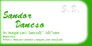 sandor dancso business card
