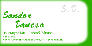 sandor dancso business card